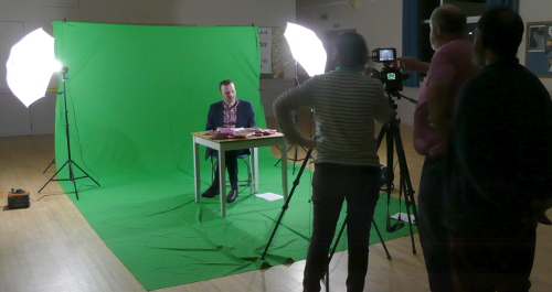 Anne and Chas filming Andy