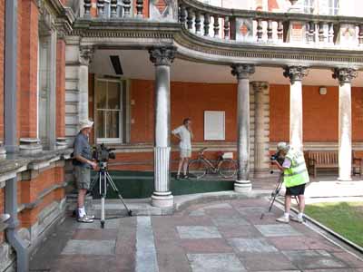  07. During retakes of cycling scene